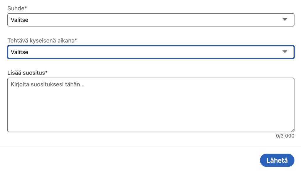 Suositukset LinkedInissä -työkalu |&nbsp;Punakynäpaholainen